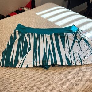 Fila Teal and White Geometric Skort